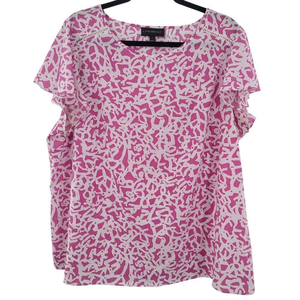 Lane Bryant Flutter Sleeve Blouse Size 18 PLUS‎